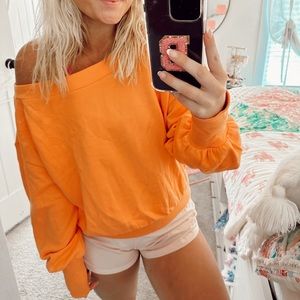 Orange Wide Back V Neck Maeve Anthropologie Crew